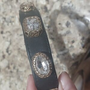 Small Luxurious Black and Gold cat Dog Collar